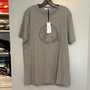 Versace Gray Graphic Short Sleeve Crewneck Tee